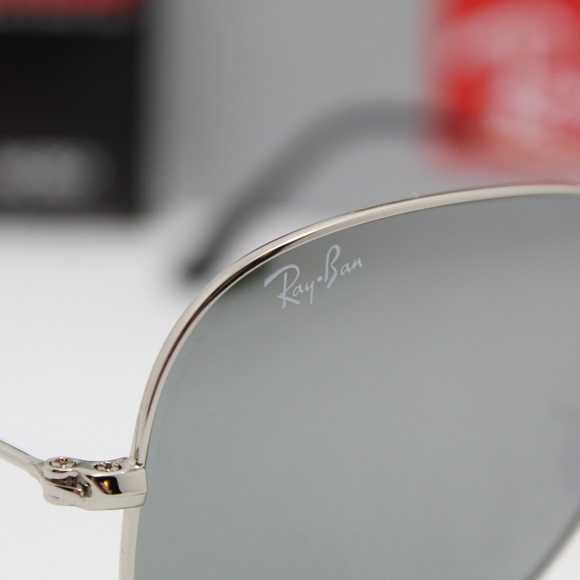 RAY-BAN RB 3025 W3277 SILVER FLASH AVIATORS - Picture 3 of 8